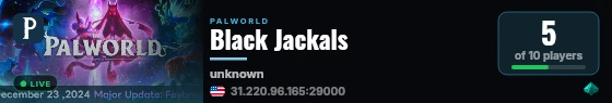 Black Jackals live status badge