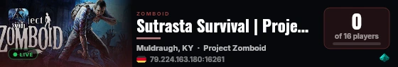 Sutrasta Survival | Project Zomboid live status badge