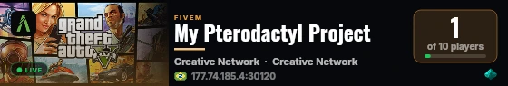 My Pterodactyl Project live status badge