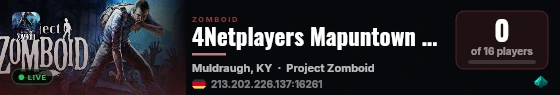 4Netplayers Mapuntown Zomboid live status badge