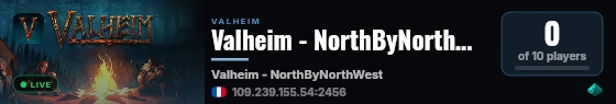 Valheim - NorthByNorthWest live status badge