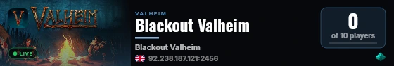 Blackout Valheim live status badge