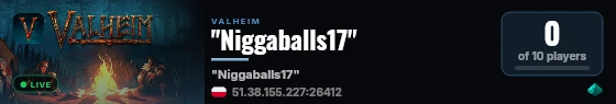 "Niggaballs17" live status badge
