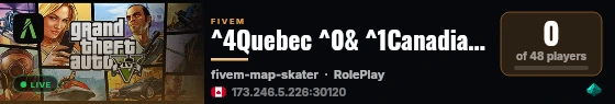 ^4Quebec ^0& ^1Canadian ^0Police | Casual | FivePD live status badge