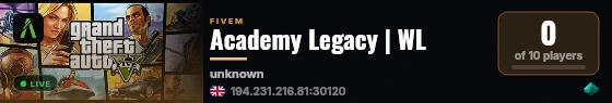 Academy Legacy | WL live status badge