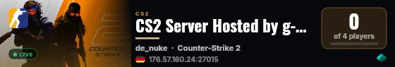 CS2 Server Hosted by g-portal.com live status badge