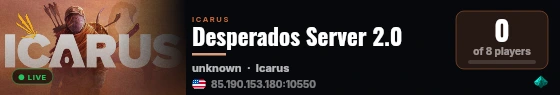 Desperados Server 2.0 live status badge