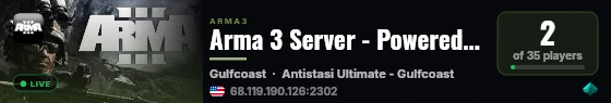 Arma 3 Server - Powered by AMP live status badge