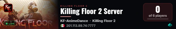 Killing Floor 2 Server live status badge