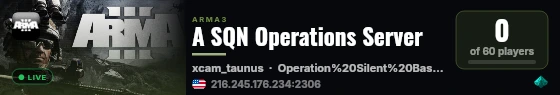 A SQN Operations Server live status badge