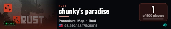 chunky's paradise live status badge