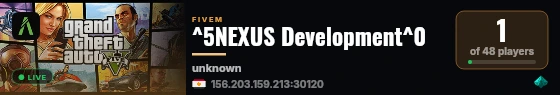 ^5NEXUS Development^0 live status badge