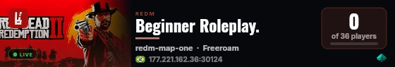 Beginner Roleplay. live status badge