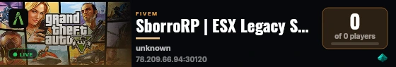 SborroRP | ESX Legacy Server live status badge