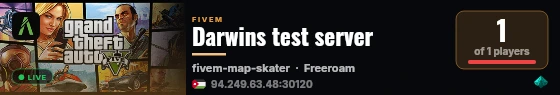Darwins test server live status badge