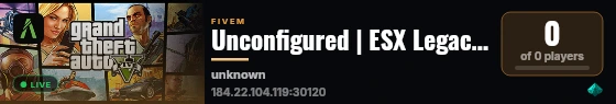 Unconfigured | ESX Legacy Server live status badge