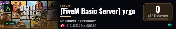 [FiveM Basic Server] yrgn live status badge