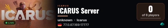 ICARUS Server live status badge