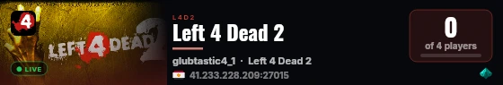 Left 4 Dead 2 live status badge