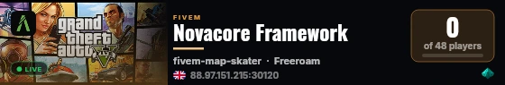 Novacore Framework live status badge