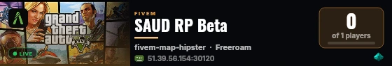 SAUD RP Beta live status badge