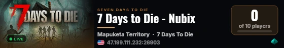 7 Days to Die - Nubix live status badge
