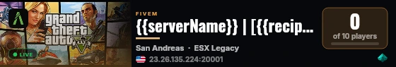 {{serverName}} | [{{recipeName}}] live status badge