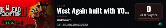 West Again built with VORPCore! live status badge