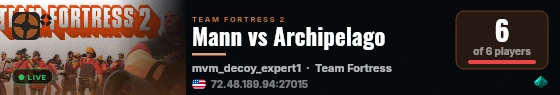 Mann vs Archipelago live status badge
