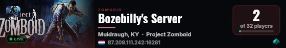 Bozebilly's Server live status badge
