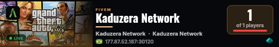 Kaduzera Network live status badge