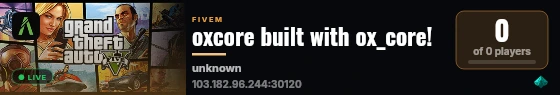 oxcore built with ox_core! live status badge