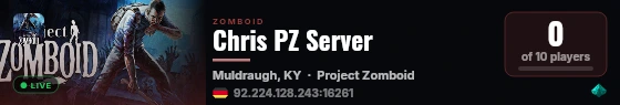 Chris PZ Server live status badge