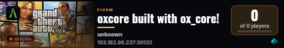 oxcore built with ox_core! live status badge