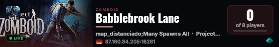 Babblebrook Lane live status badge