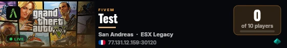 Test live status badge