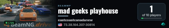 mad geeks playhouse live status badge