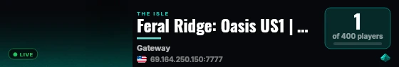 Feral Ridge: Oasis US1 | 3x + Prox Chat, Storage - low rules live status badge