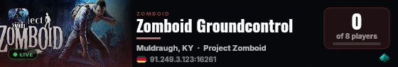 Zomboid Groundcontrol live status badge