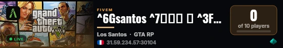 ^6Gsantos ^7▬▬▬ ↭ ^3FUN RP ^7↭ ^4FREE-ACCESS ^7↭ ▬▬▬ live status badge