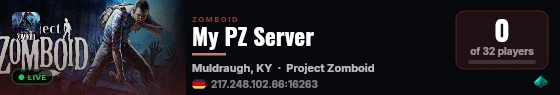 My PZ Server live status badge