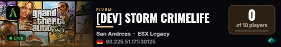 [DEV] STORM CRIMELIFE live status badge