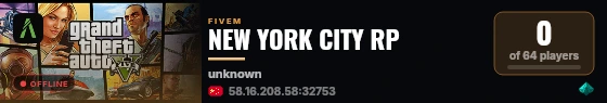 NEW YORK CITY RP live status badge