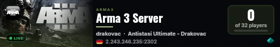Arma 3 Server live status badge