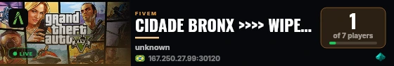 CIDADE BRONX >>>> WIPE HJ 24-SET<<<< live status badge
