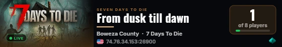 From dusk till dawn live status badge