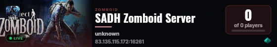 SADH Zomboid Server live status badge