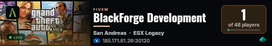 BlackForge Development live status badge