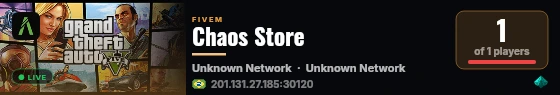 Chaos Store live status badge