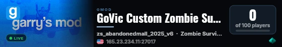 GoVic Custom Zombie Survival live status badge